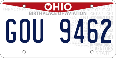 OH license plate GOU9462