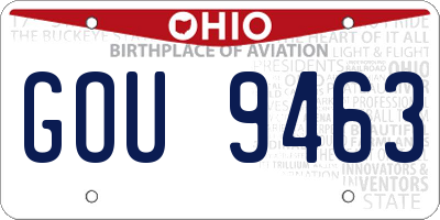 OH license plate GOU9463