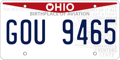 OH license plate GOU9465