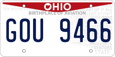 OH license plate GOU9466