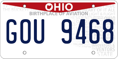 OH license plate GOU9468