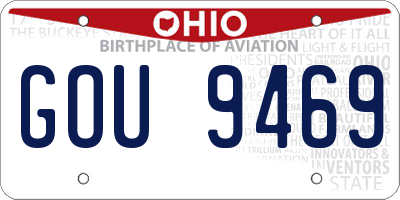 OH license plate GOU9469