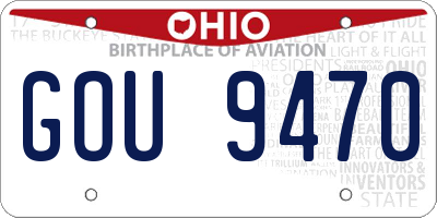 OH license plate GOU9470