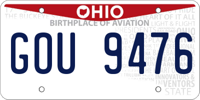 OH license plate GOU9476