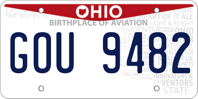 OH license plate GOU9482
