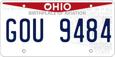 OH license plate GOU9484
