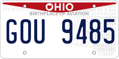 OH license plate GOU9485