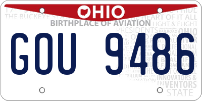 OH license plate GOU9486