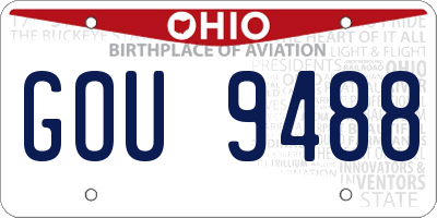 OH license plate GOU9488