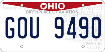 OH license plate GOU9490