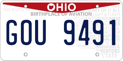 OH license plate GOU9491