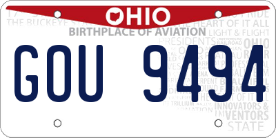 OH license plate GOU9494