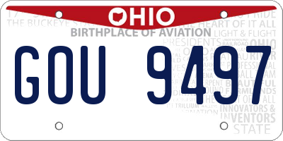 OH license plate GOU9497