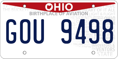 OH license plate GOU9498
