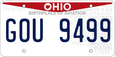 OH license plate GOU9499