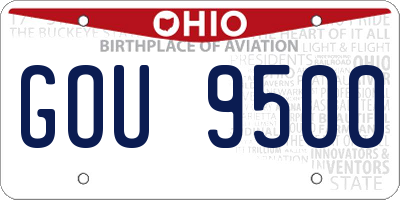 OH license plate GOU9500