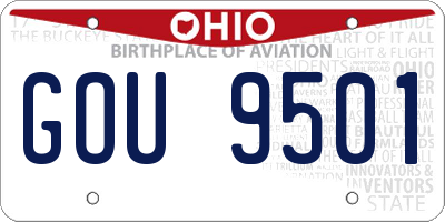 OH license plate GOU9501