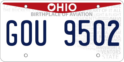 OH license plate GOU9502