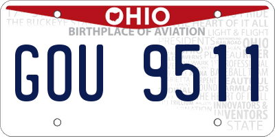 OH license plate GOU9511