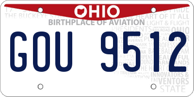 OH license plate GOU9512