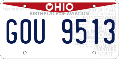 OH license plate GOU9513