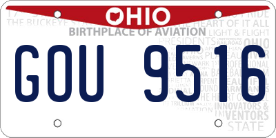 OH license plate GOU9516