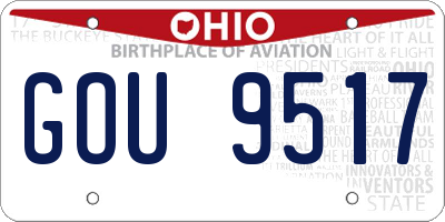 OH license plate GOU9517
