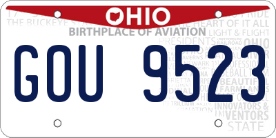 OH license plate GOU9523