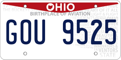 OH license plate GOU9525