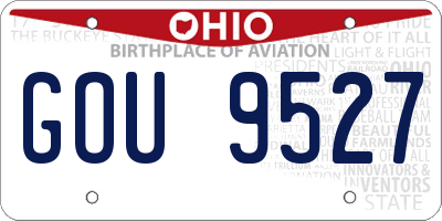OH license plate GOU9527