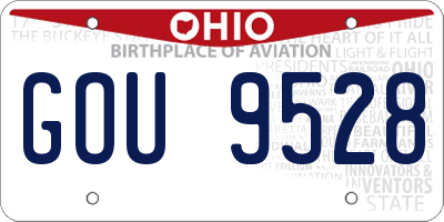 OH license plate GOU9528