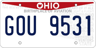 OH license plate GOU9531