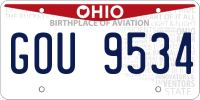 OH license plate GOU9534