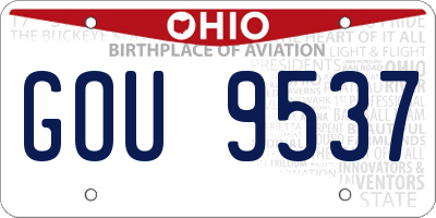 OH license plate GOU9537