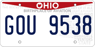 OH license plate GOU9538
