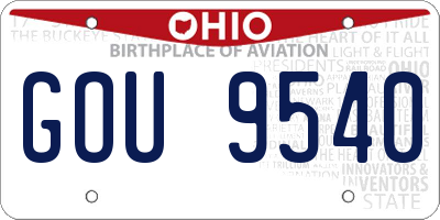 OH license plate GOU9540