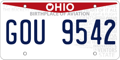 OH license plate GOU9542