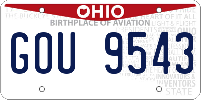 OH license plate GOU9543