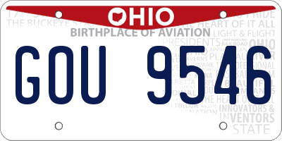 OH license plate GOU9546