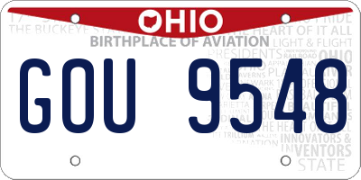 OH license plate GOU9548