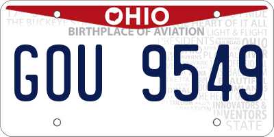 OH license plate GOU9549