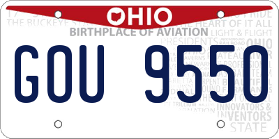 OH license plate GOU9550