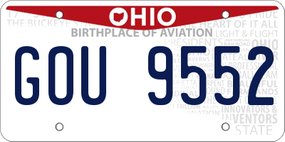 OH license plate GOU9552