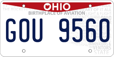 OH license plate GOU9560