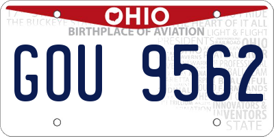 OH license plate GOU9562