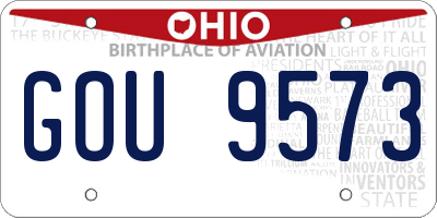 OH license plate GOU9573