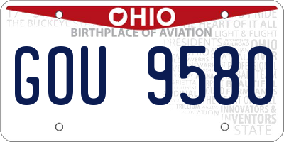 OH license plate GOU9580