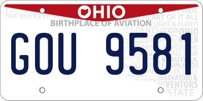 OH license plate GOU9581