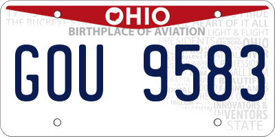 OH license plate GOU9583