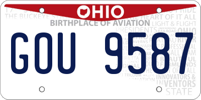 OH license plate GOU9587